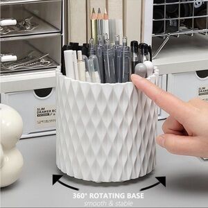 White Rotating Pen Holder